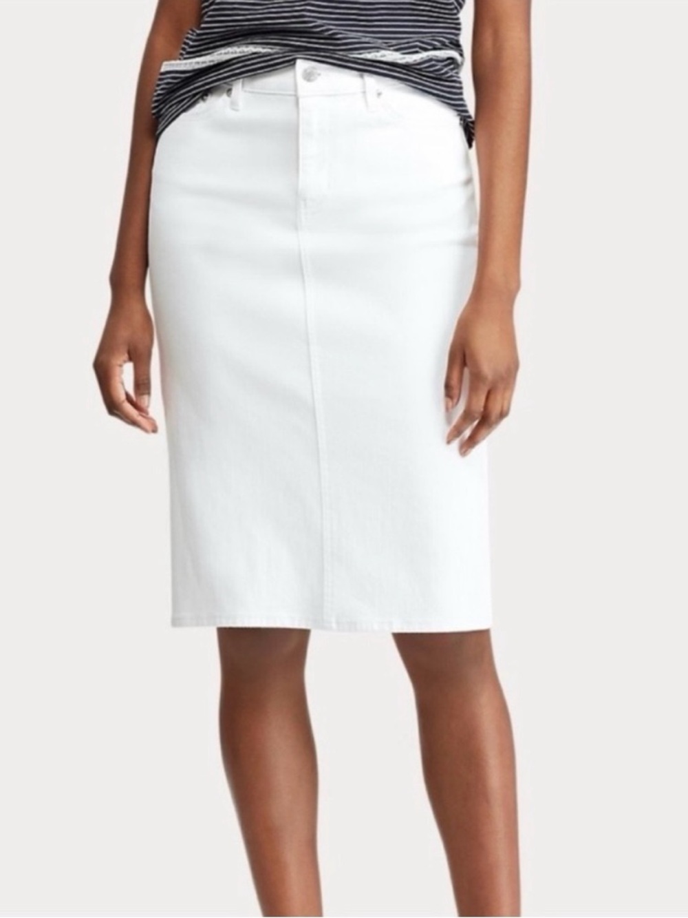 Lauren Ralph Lauren White Pencil Skirt - Classic Straight Midi 2